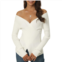 Seta T Womens Fall Winter V Neck Wrap Long Sleeve Casual Sweater Blouse