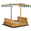 Outsunny Kids Sandpit Outdoor Backyard Playset W/ Cover Bench Canopy