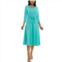 Womens Nina Leonard Sylvia Jaquard 3/4-Sleeve Jewel Dress