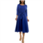 Womens Nina Leonard Sylvia Jaquard 3/4-Sleeve Jewel Dress