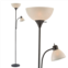 LIGHTACCENTS Susan Black Floor Lamp with White Cone Shade