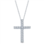 Irena Park 10K White Gold 1/10 Carat T.W. Diamond Cross Pendant Necklace