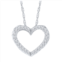 Irena Park 10K White Gold 1/10 Carat T.W. Diamond Heart Pendant Necklace