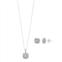 Diamond Facets Sterling Silver 1/4 Carat T.W. Diamond Pendant Necklace and Earring Set