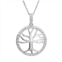 Diamond Facets Sterling Silver 1/20 Carat T.W. Diamond Tree Pendant Necklace