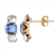 Taylor Grace 10k Gold Blue & White Crystal Delicate Drop Earrings