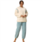 Cheibear Womens Pajamas Sets Fluffy 2 Piece Fleece Pullover Tops Pants Loose Winter Sleepwear