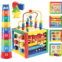 Play22 Wooden Activity Play Cube 6 in-1 for Baby with Bead Maze, Shape Sorter, Abacu, Sliding Shapes
