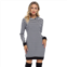 MISSKY Womens Pullover Hoodie Sweatshirt Dress Casual Long Sleeve Slim Fit Hooded Mini Dress With Pockets