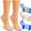 Zodaca 3 Pairs 3 Sheer Confetti Print Patterns Transparent Ankle Socks For Womens 12.3