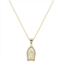 Gratitude & Grace 14k Gold Plated Cubic Zirconia Diamond Cut Virgin Mary Pendant Necklace