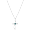 Brilliance Silver Plated Crystal Birthstone Cross Pendant Necklace