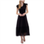 August Sky Womens Short Sleeve Smocked Midi Dress