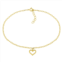 Aleure Precioso 18K Gold Plated Open Heart Charm Anklet