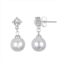 Emberly Silver Tone Simulated Pearl & Stone Drop Earrings