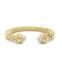Juvell 18k Gold Plated Cubic Zirconia Vintage-Inspired Textured Bangle Bracelet