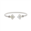 Juvell 18k White Gold Plated Blossom Ends Cuff Bracelet