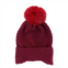 Ctm Womens Solid Knit Winter Beanie With Earflaps And Pom