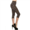 FASHNZFAB Paw Print, High Rise, Fitted Capri Leggings, With An Elastic Waistband