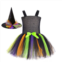 Mykids-Usa Childrens Halloween Little Witch Costume Mesh Tutu Dress & Hat