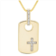 Boston Bay Diamonds 14k Gold Over Sterling Silver Diamond Accent Cross Dog Tag Pendant Necklace