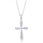 Argento Bella Sterling Silver Diamond-Cut Border Cross Pendant Necklace