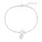 Argento Bella Heart Charm Paper Clip Chain Toggle Bracelet