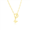 Argento Bella Butterfly Charm Paper Clip Chain Toggle Necklace