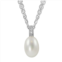 Imperial Delta Sterling Silver Freshwater Cultured Pearl and Diamond Accent Pendant