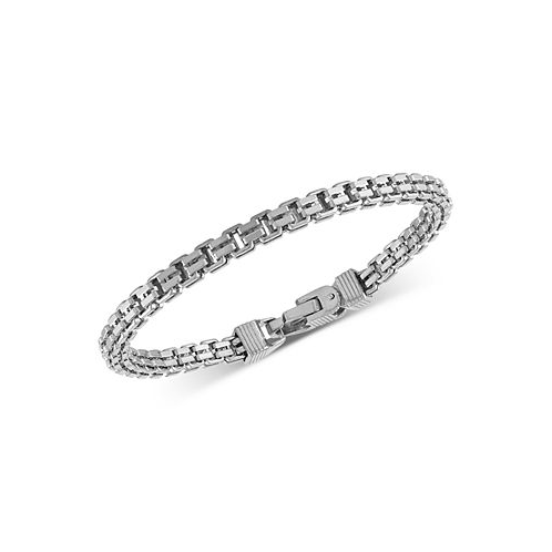 Esquire Mens Jewelry Double Box Link Bracelet in Sterling Silver