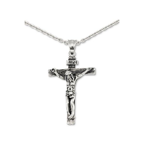 LEGACY for MEN by Simone I. Smith Crucifix 24 Pendant Necklace in Stainless Steel