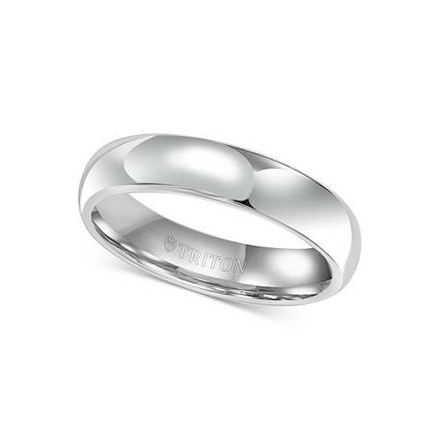 Triton Mens White Tungsten Carbide Ring Dome Wedding Band (5mm)