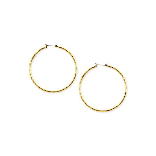 Anne Klein GOLD-TONE TEXTURED HOOP EARRINGS 2