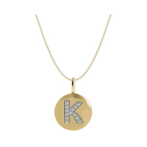 Macys 14k Gold Necklace Diamond Accent Letter K Disk Pendant