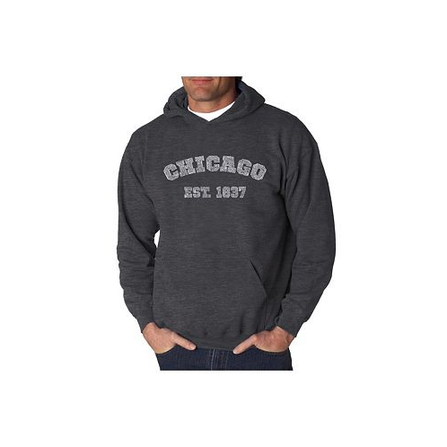 LA Pop Art Mens Word Art Hooded Sweatshirt - Chicago 1837