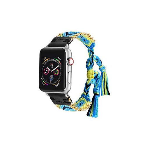 Posh Tech Mens and Womens Apple Multi Colored Friendship Cotton Stainless Steel Replacement Band 40mm