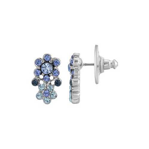 2028 Silver-Tone Light Blue Earrings