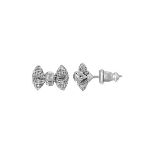 2028 Silver-Tone Small Bow Stud Earring