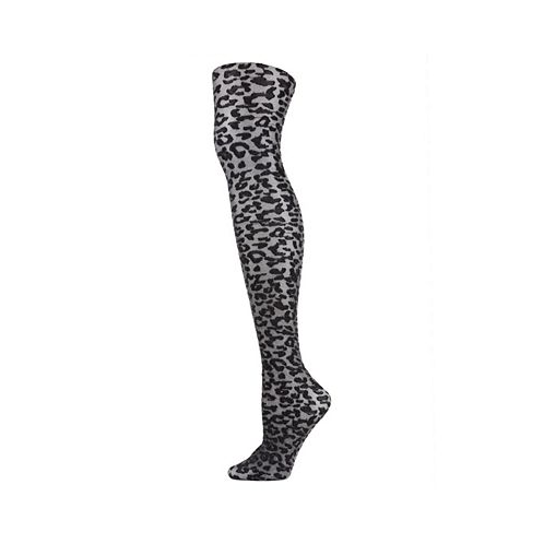 MeMoi Womens Leopard Print Pattern Shimmer Sheer Tights