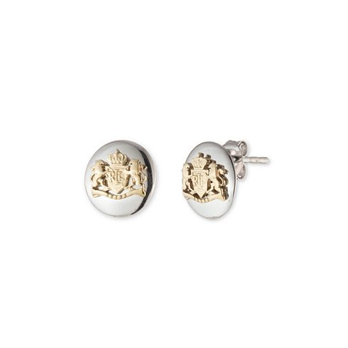 Ralph Lauren Sterling Silver and 18K Gold Over Sterling Silver Crest Stud Earring