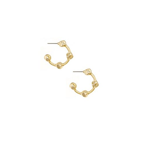 ETTIKA Simple Gold Plated Nugget Hoops