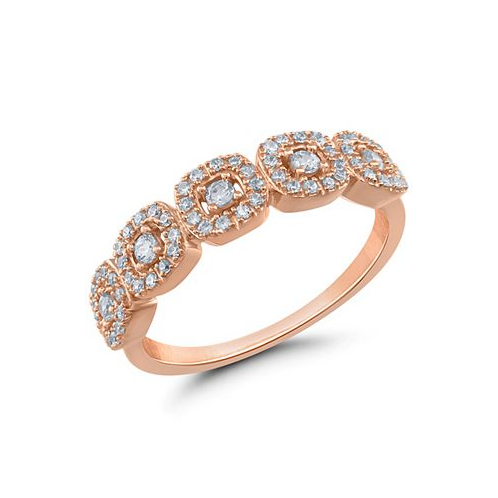 Macys Diamond Halo Cluster Ring (1/4 ct. t.w.) in 10k Yellow White or Rose Gold