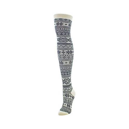 MeMoi Womens Snow Flakes Stripes Over The Knee Socks