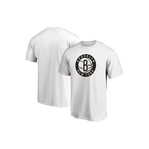 Fanatics Mens White Brooklyn Nets Primary Team Logo T-shirt