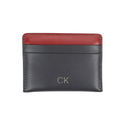 Calvin Klein Mens Delfin Leather Pop Color RFID Card Case Wallet