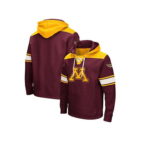 Colosseum Mens Maroon Minnesota Golden Gophers 2.0 Lace-Up Pullover Hoodie