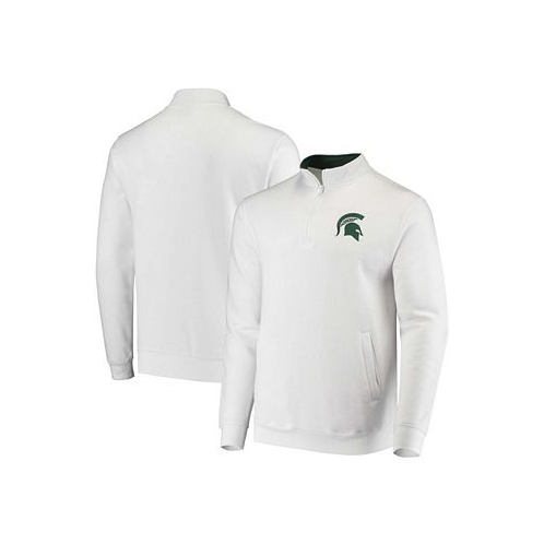 Colosseum Mens White Michigan State Spartans Tortugas Logo Quarter-Zip Jacket