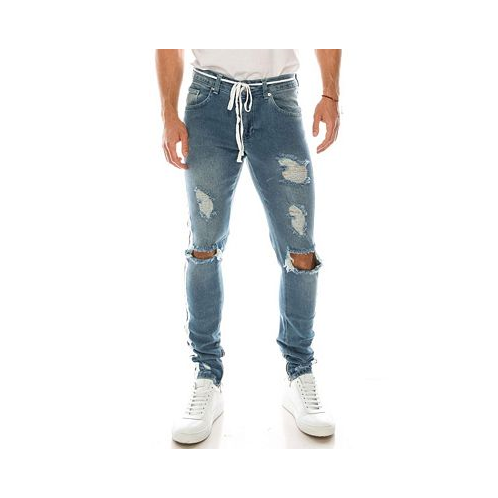 RON TOMSON Mens Modern Skinny Fit Distressed Track Jeans