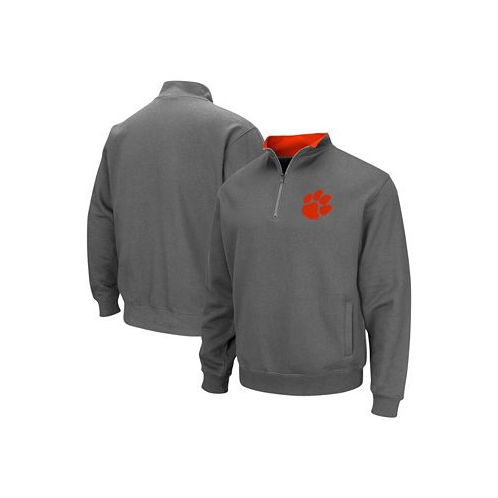Colosseum Mens Charcoal Clemson Tigers Tortugas Logo Quarter-Zip Pullover Jacket