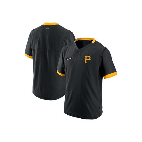 Nike Mens Black Gold Pittsburgh Pirates Authentic Collection Short Sleeve Hot Pullover Jacket